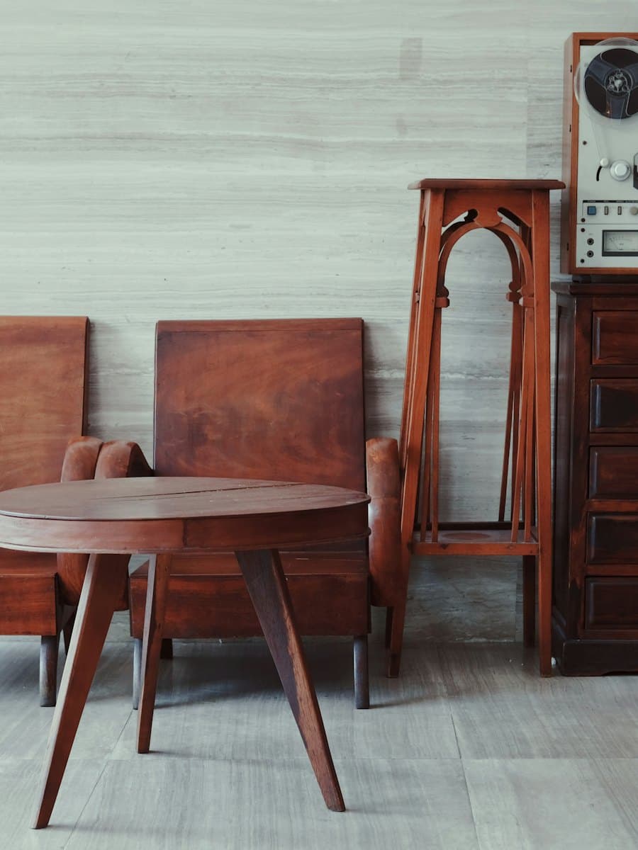 Wooden furniture at the outlet