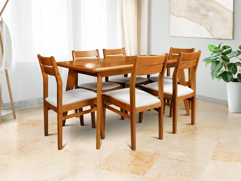 Teak Six Seater Dining Set